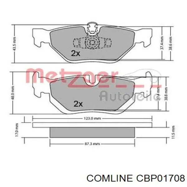 Задні гальмівні колодки Comline CBP01708 ціна, від 23.51 USD