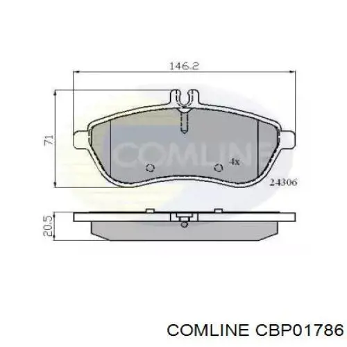 CBP01786 Comline Передні гальмівні колодки