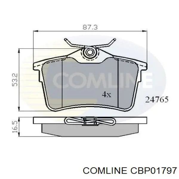 CBP01797 Comline Колодки гальмівні задні, дискові