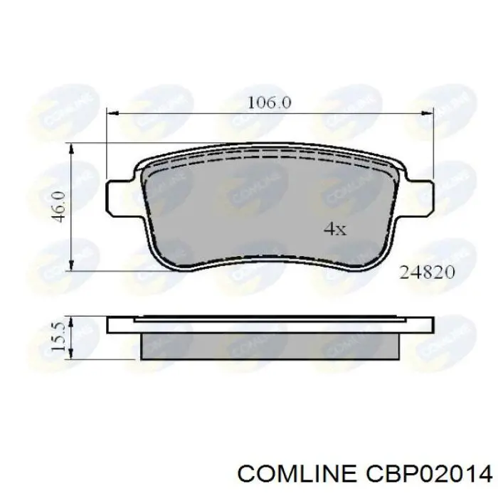 CBP02014 Comline Колодки гальмівні задні, дискові
