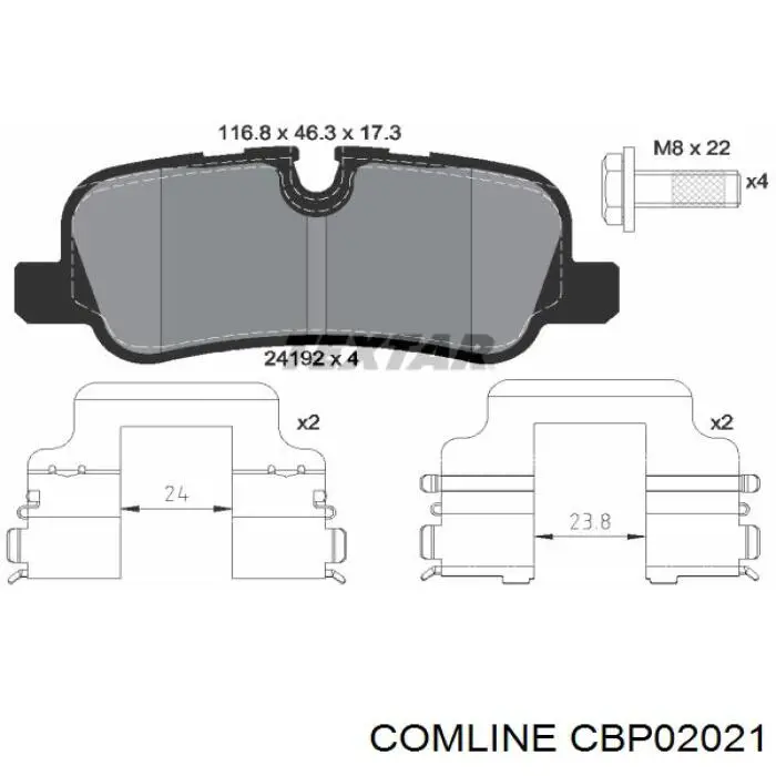 Колодки гальмові задні, дискові CBP02021 Comline