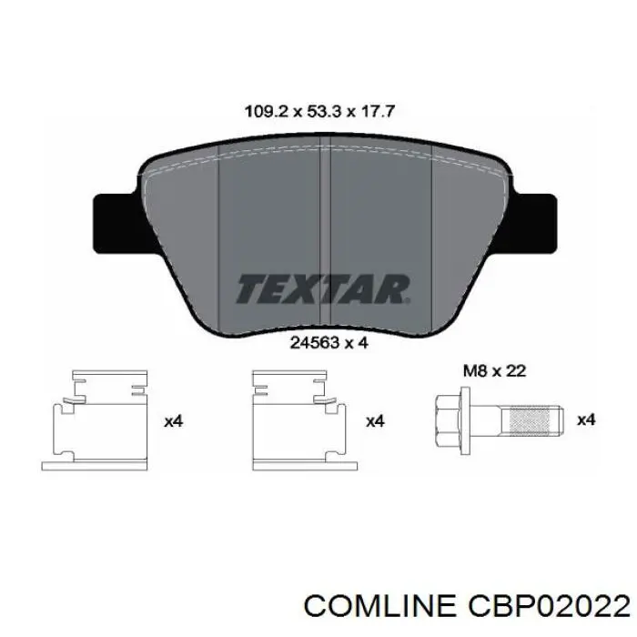 Задні гальмівні колодки Comline CBP02022 ціна, від 18.32 USD