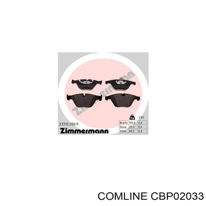 Передні тормозні колодки CBP02033 Comline