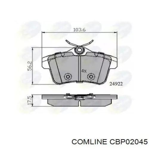 Колодки гальмові задні, дискові CBP02045 Comline