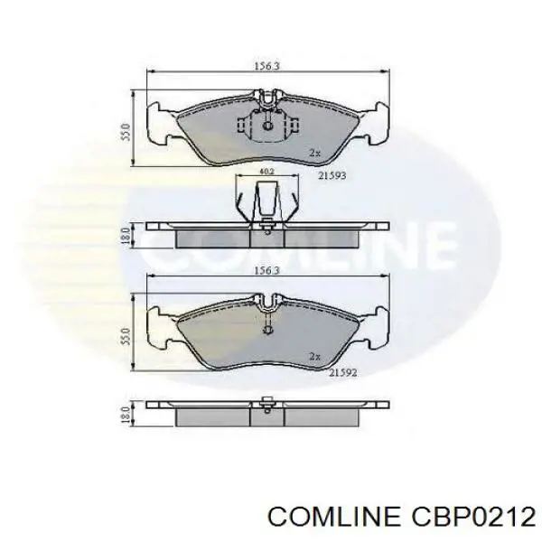 CBP0212 Comline Передні гальмівні колодки