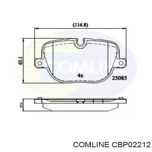 CBP02212 Comline Колодки гальмівні задні, дискові