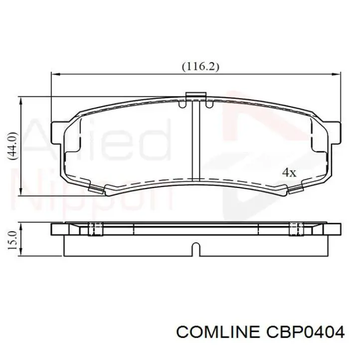 CBP0404 Comline Колодки гальмівні задні, дискові