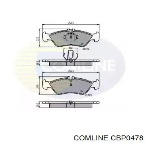 CBP0478 Comline Колодки гальмівні задні, дискові