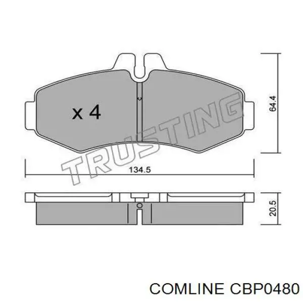 Гальмівні колодки Comline CBP0480 ціна, від 16.39 USD
