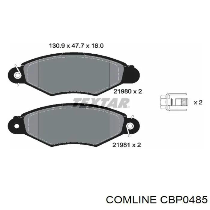 Гальмівні колодки Comline CBP0485 ціна, від 15.41 USD