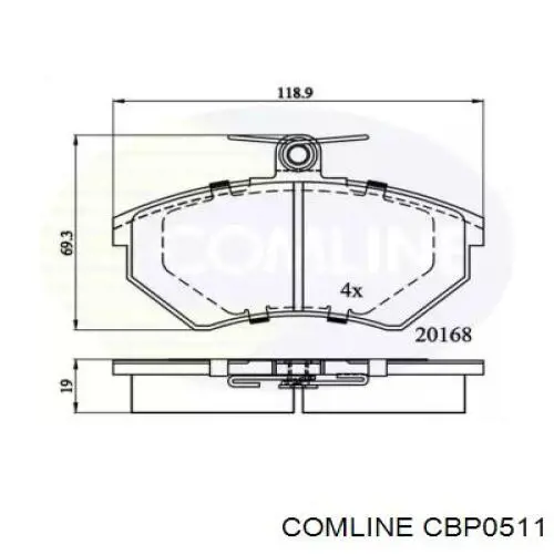 CBP0511 Comline Передні гальмівні колодки