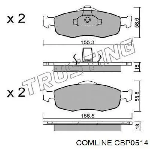 Колодки гальмівні передні, дискові CBP0514 Comline