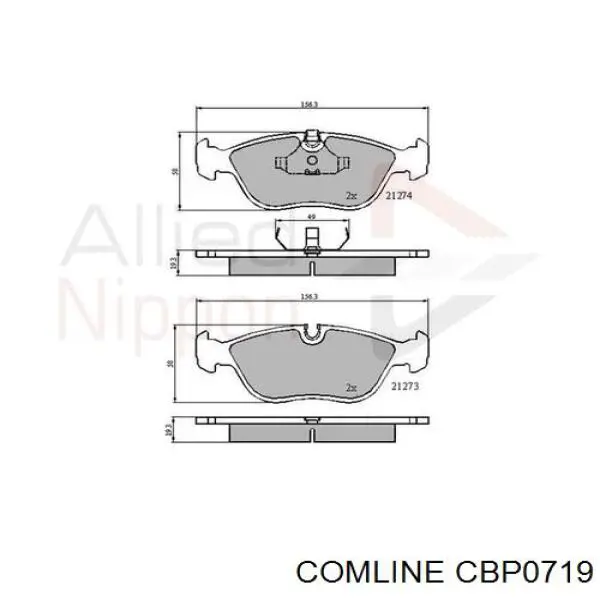 Колодки гальмівні передні, дискові CBP0719 Comline