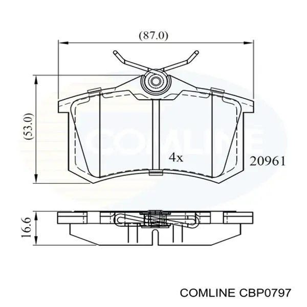 Задні гальмівні колодки CBP0797 Comline