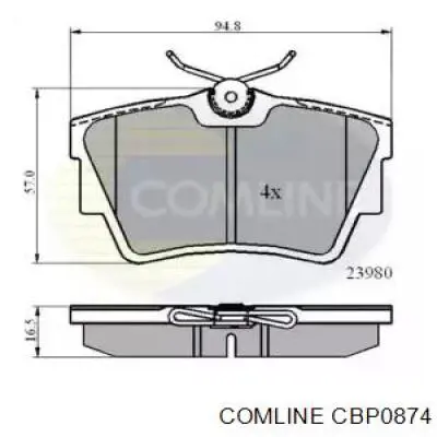 CBP0874 Comline Колодки гальмівні задні, дискові
