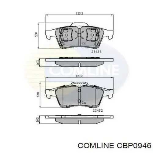 CBP0946 Comline Колодки гальмівні задні, дискові