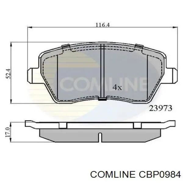 CBP0984 Comline Передні гальмівні колодки