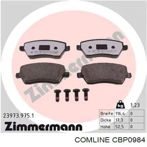 Гальмівні колодки Comline CBP0984 ціна, від 16.15 USD
