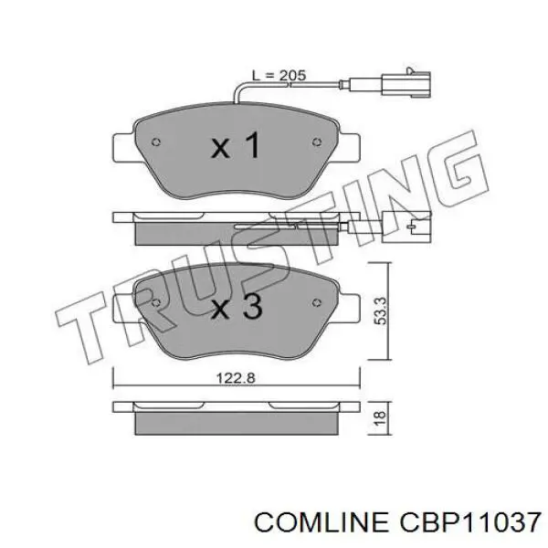 Купити CBP11037 Comline Колодки гальмівні передні, дискові