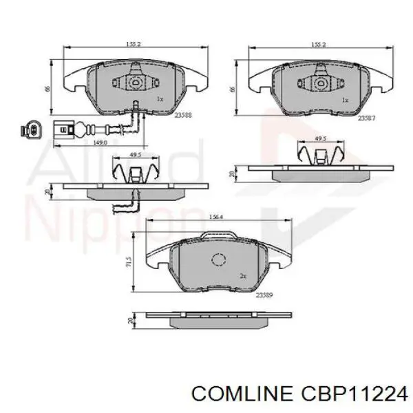 CBP11224 Comline Передні гальмівні колодки