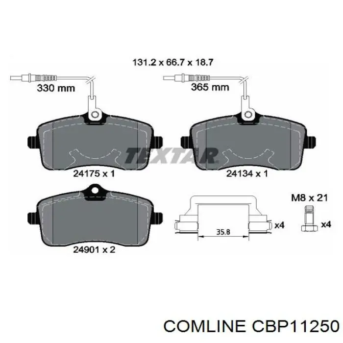 CBP11250 Comline Передні гальмівні колодки