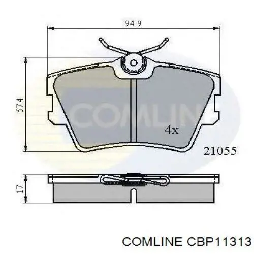 Задні гальмівні колодки Comline CBP11313 ціна, від 19.53 USD