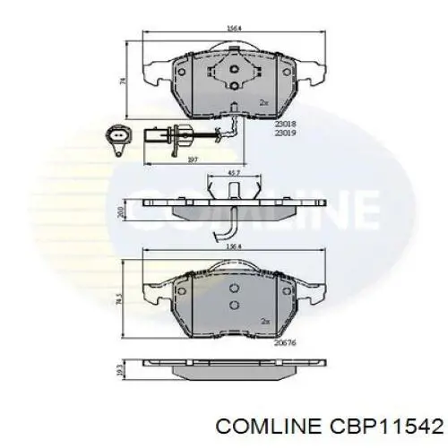 Колодки гальмівні передні, дискові CBP11542 Comline