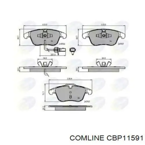 Гальмівні колодки Comline CBP11591 ціна, від 45.77 USD