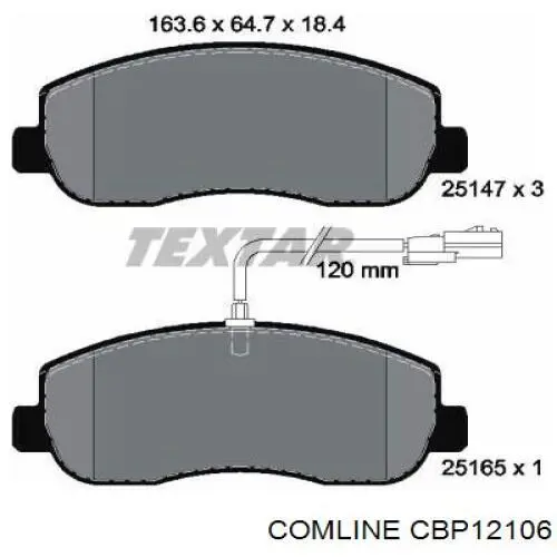 Гальмівні колодки Comline CBP12106 ціна, від 26.89 USD