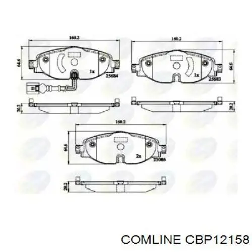 CBP12158 Comline Передні гальмівні колодки