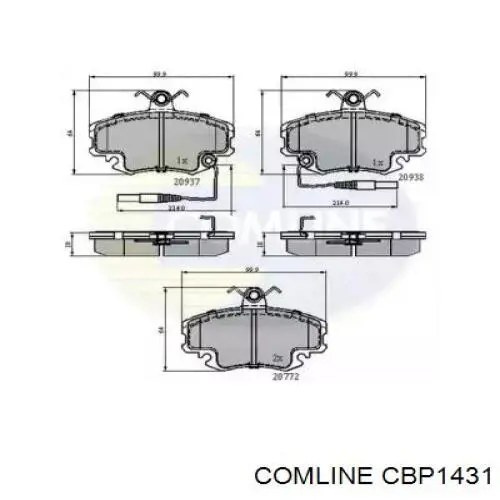 CBP1431 Comline Передні гальмівні колодки