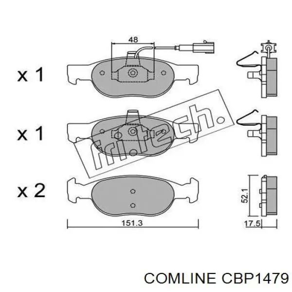CBP1479 Comline колодки гальмівні передні, дискові