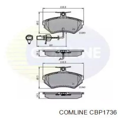 Гальмівні колодки Comline CBP1736 ціна, від 22.88 USD