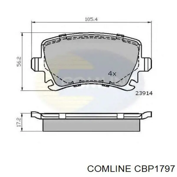 Задні гальмівні колодки Comline CBP1797 ціна, від 17.56 USD