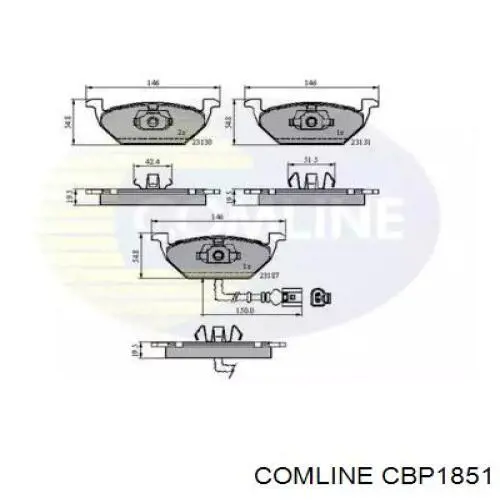 CBP1851 Comline Передні гальмівні колодки