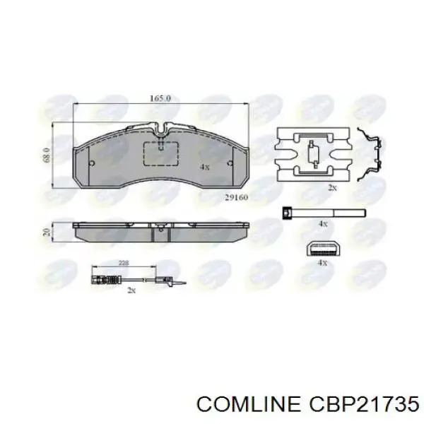 Гальмівні колодки Comline CBP21735 ціна, від 29.96 USD
