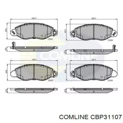 CBP31107 Comline Передні гальмівні колодки