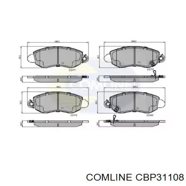 CBP31108 Comline колодки гальмівні передні, дискові