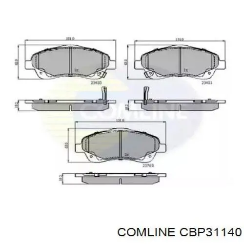 CBP31140 Comline Передні гальмівні колодки