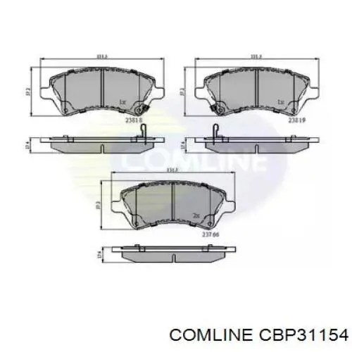 CBP31154 Comline Передні гальмівні колодки