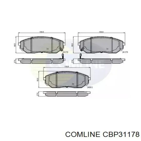 CBP31178 Comline Передні гальмівні колодки