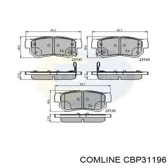 CBP31196 Comline Передні гальмівні колодки