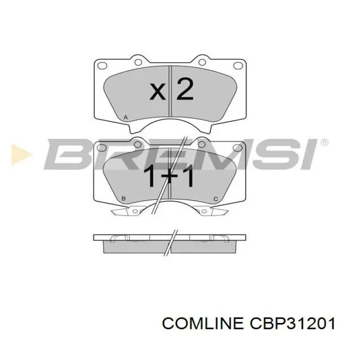 Тормозні колодки Comline CBP31201