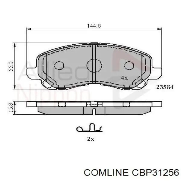 CBP31256 Comline Передні гальмівні колодки