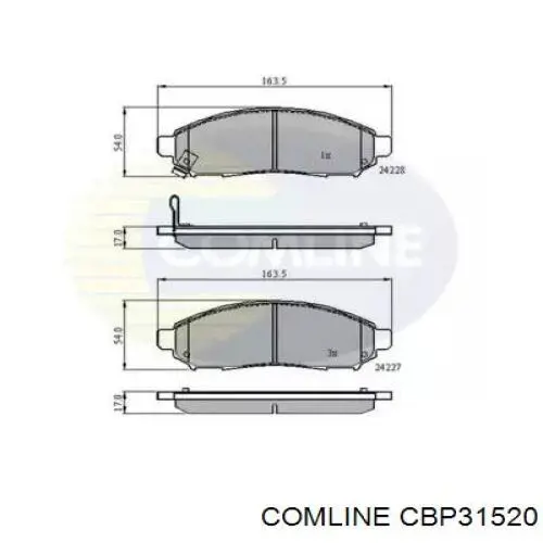 CBP31520 Comline Передні гальмівні колодки