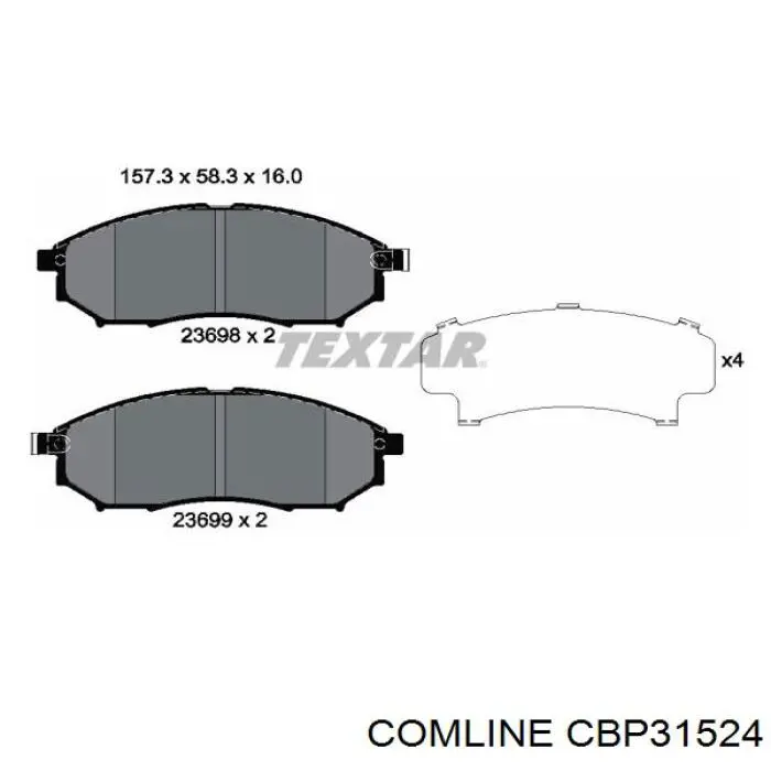 Передні тормозні колодки CBP31524 Comline