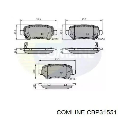 CBP31551 Comline Колодки гальмівні задні, дискові