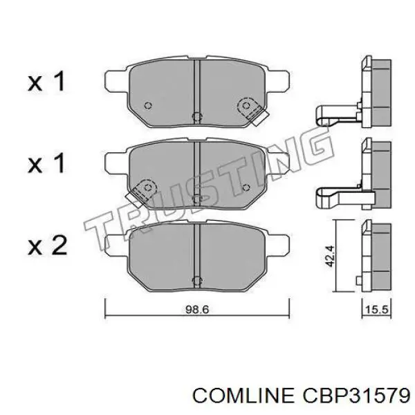 Задні гальмівні колодки Comline CBP31579 ціна, від 14.51 USD