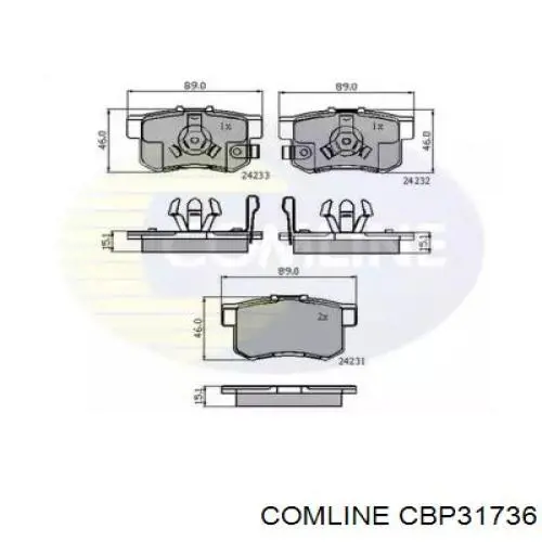 CBP31736 Comline Колодки гальмівні задні, дискові