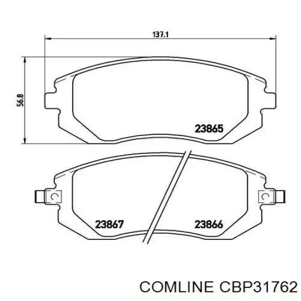 Передні тормозні колодки CBP31762 Comline